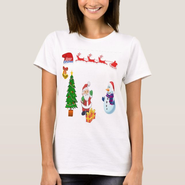 Santa's reindeer car T-Shirt (Front)