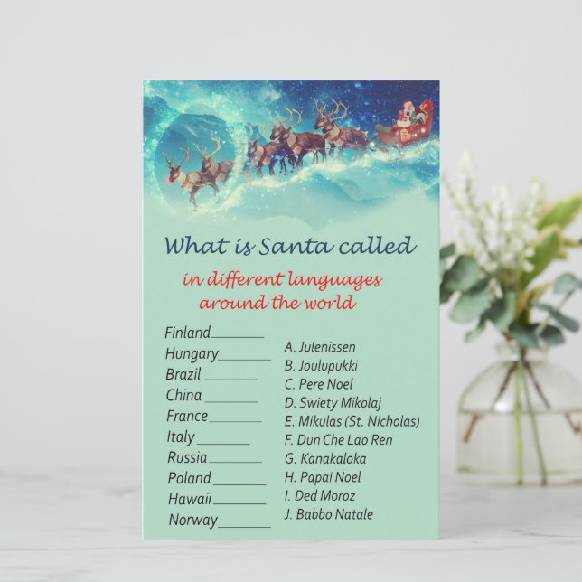 Santa's reindeer christmas around the world game (Standing Front)