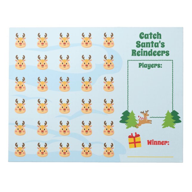 Santa's Reindeer Christmas Lasso Game for Kids Notepad (Front)