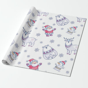 Santas, Reindeer & Polar Bears Gift Wrap