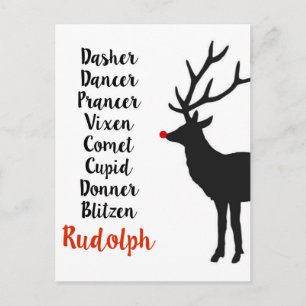 Santa's Reindeer   Postcard