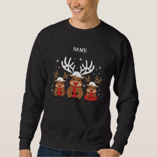 Santas Reindeer Squad Crew Festive Sweatshirt