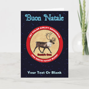 Santa's Reindeer Squadron - Buon Natale Holiday Card