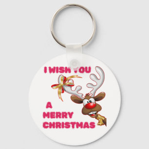SANTA'S REINDEER WISHES YOU A MERRY CHRISTMAS KEYCHAIN