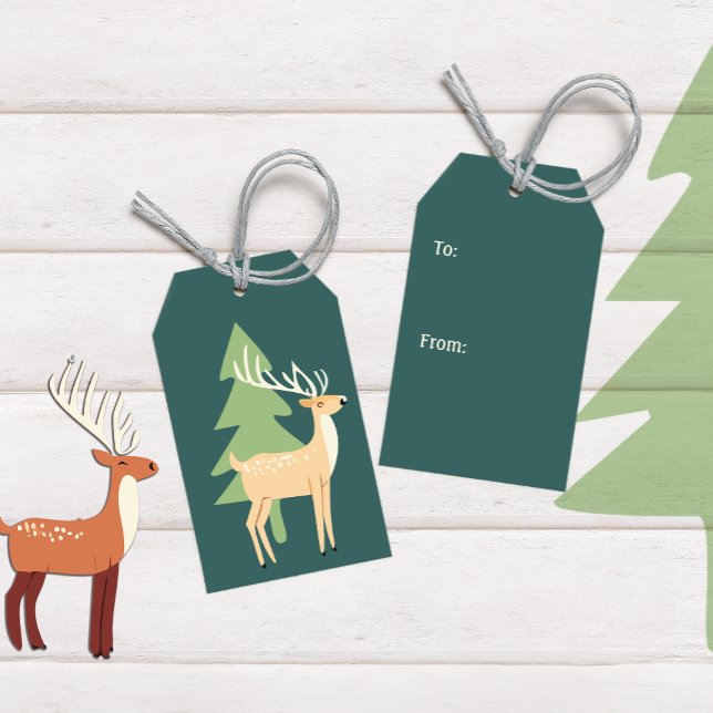 Santa's Retro Reindeer Gift Tag (Creator Uploaded)