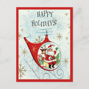 Santa's Retro Rotor Sleigh Postcard