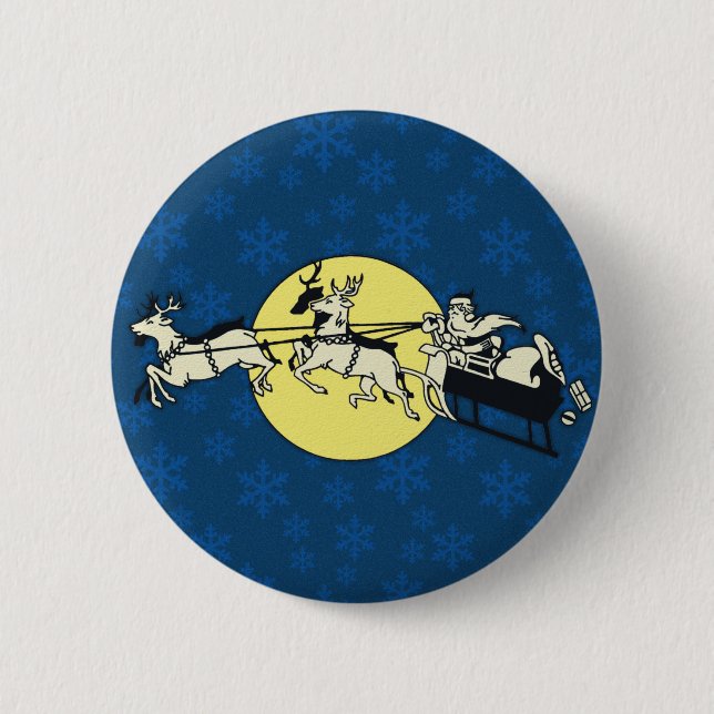 Santa's Ride 2 Inch Round Button (Front)
