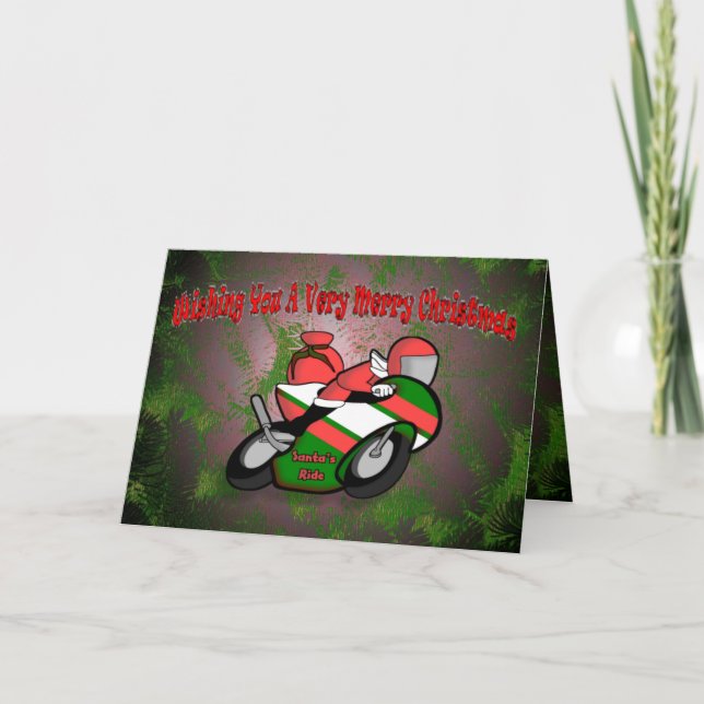 Santa's Ride Cad Holiday Card (Front)