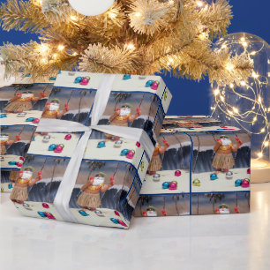 Santa's Rockin' Beach Party - Christmas Wrapping Paper