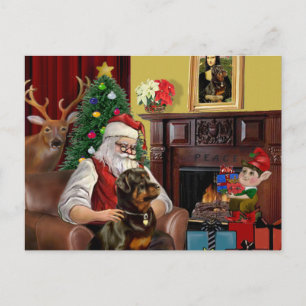 Santa's Rottweiler Holiday Postcard