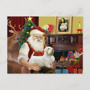 Santa's Sealyham Terrier Holiday Postcard