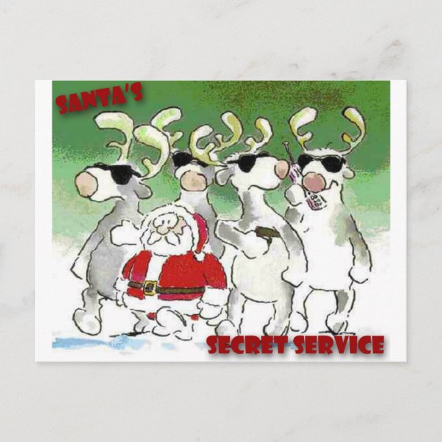 Santa's Secret Service Holiday Postcard (Front)