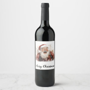🍷 "Santa's Sip" Festive Wine Bottle 🍷 Label
