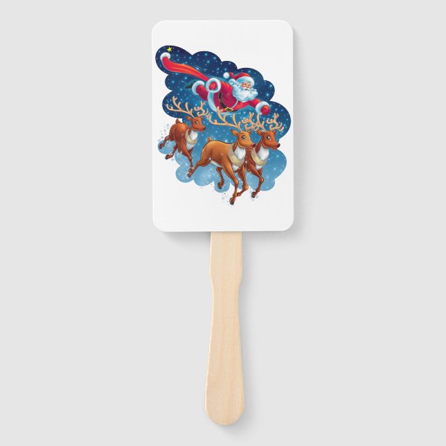 Santa's Sleigh Adventure Hand Fan (Front)