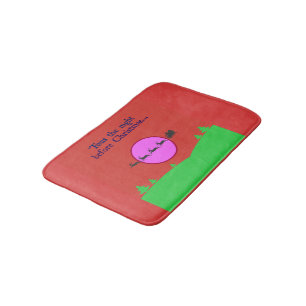 Santa's Sleigh And His Trusty Reindeer Flying Bath Mat