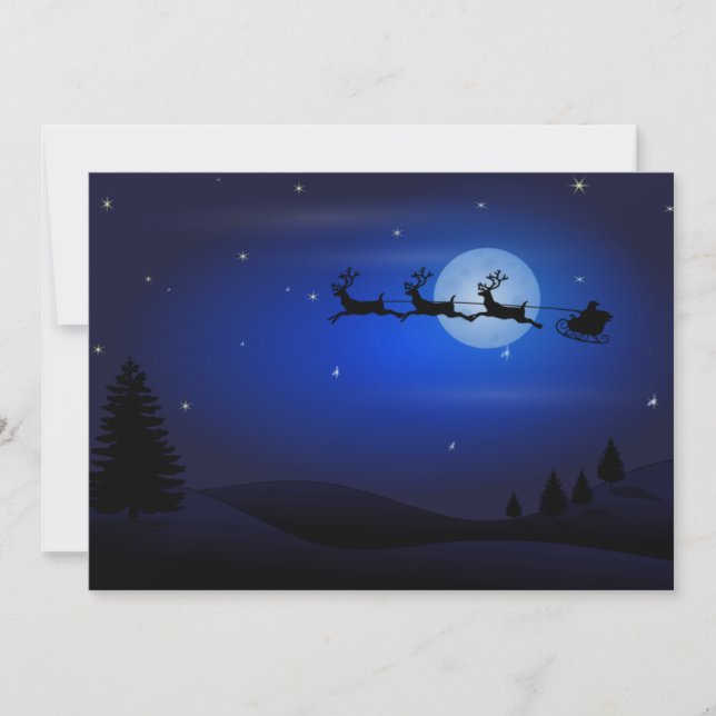 Santa's Sleigh Christmas Holiday Card (Front)