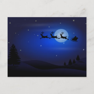 Santa's Sleigh Christmas Postcard