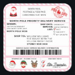 Santas Sleigh Christmas Shipping Label Sticker<br><div class="desc">This Santa's Workshop North Pole Postal Service Christmas shipping label sticker is the perfect way to add a little extra magic to your Christmas wrapping. The sticker can be personalised with your child's name and a preferred method of delivery. All of the text is editable and can be customized to...</div>