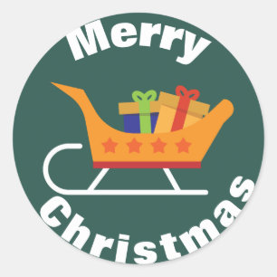 Santa's Sleigh Christmas Sticker