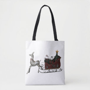 Santa's Sleigh Christmas Tote Bag