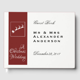 Santa's Sleigh  Christmas  Wedding Guest Book