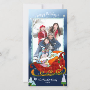 Santa's Sleigh Festive Holiday Photo Card
