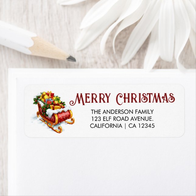 Santa's Sleigh Full of Gifts, Christmas Address (Insitu)