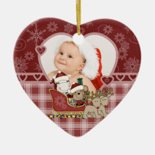 Santa's Sleigh Keepsake Photo Ornament