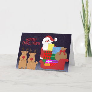 SANTA'S SLEIGH KID'S CHRISTMAS CARD