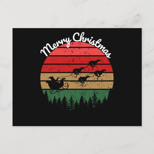 Santas Sleigh pulled by greyhounds Postcard (Front)