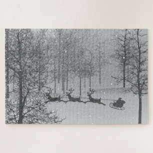 Santa's Sleigh Ride Through a Winter Wonderland Jigsaw Puzzle