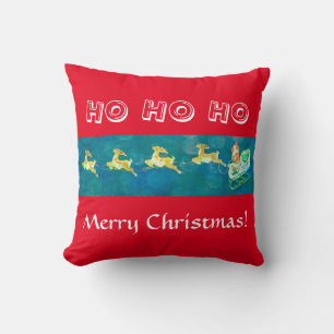 Santa's Sleigh Throw Pillow