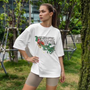 Santas Sleigh With Velociraptors  T-Shirt
