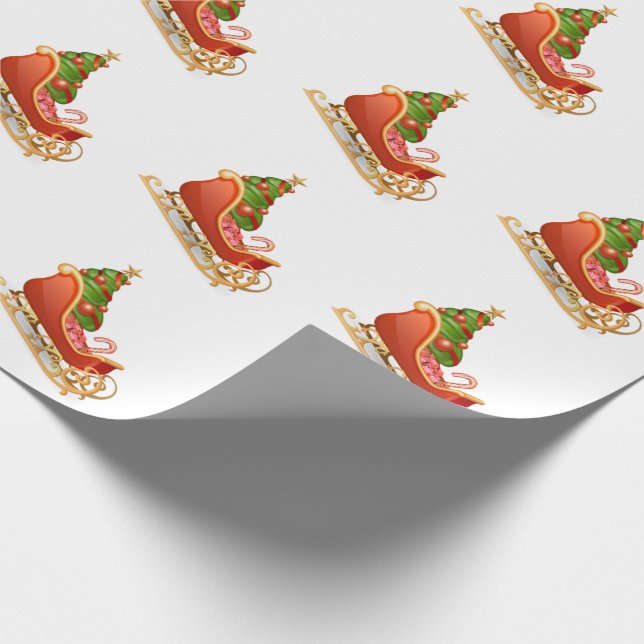 Santa's Sleigh Wrapping Paper (Corner)
