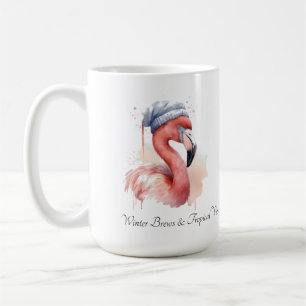 Santa's Snowbird Flamingo, custom Coffee Mug