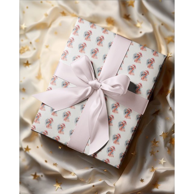 Santa's Snowbird Flamingo Wrapping Paper (Creator Uploaded)