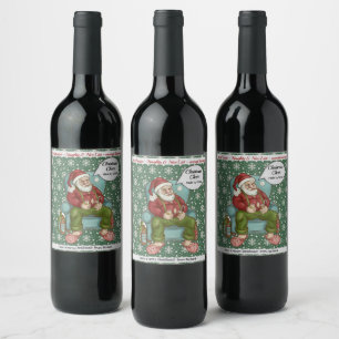 Santa's Special Issue Personalize Name Set of 3 Wine Label