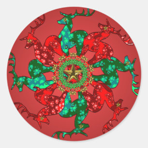 Santa's Stars Sticker Red