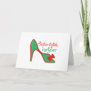 Santa's stylsih helper holiday card