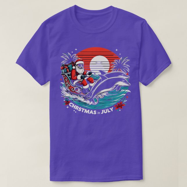 Santas Summer Splash Christmas in July 2024 Tee (Design Front)