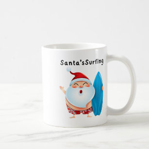 Santa's Surfing Christmas In July Xmas Men Women K Coffee Mug