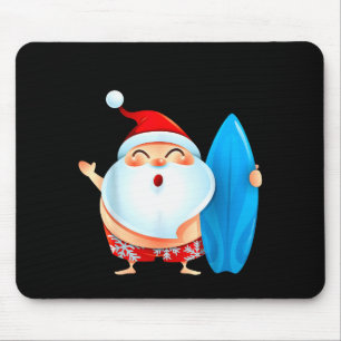 Santa's Surfing, Santa Christmas In July Mouse Pad