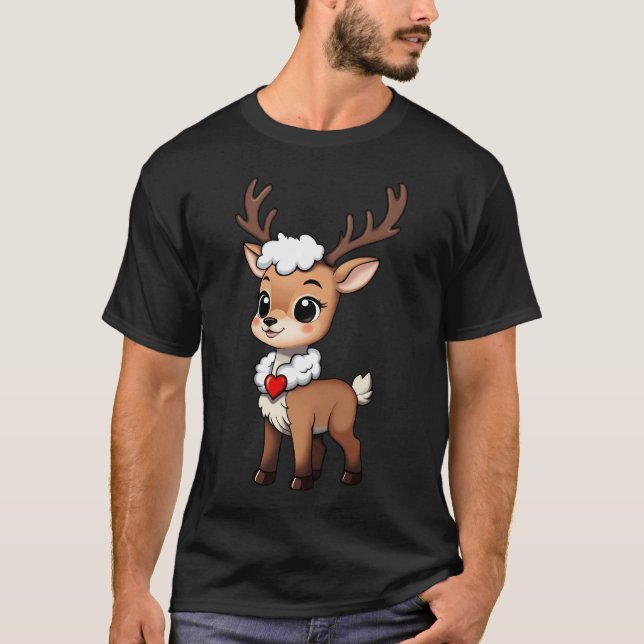 Santa'S Sweet Little Reindeer T-Shirt (Front)