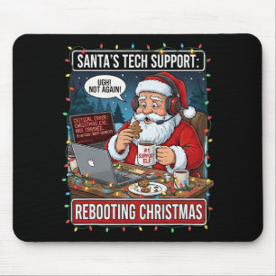 Santa's Tech Support Rebooting Christmas Funny _5 Mouse Pad