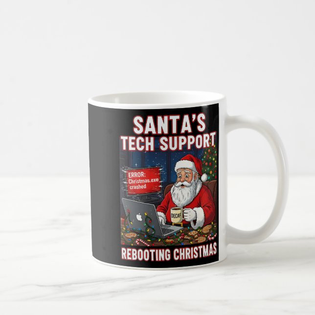 Santa's Tech Support Rebooting Christmas Funny _6  Coffee Mug (Right)