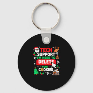 Santa's Tech Suprt Rebooting Christmas Computer Me Keychain