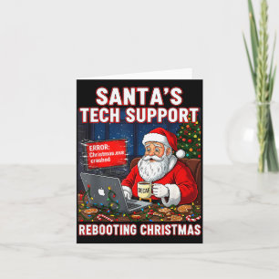 Santa's Tech Suprt_ Rebooting Christmas Funny  Card