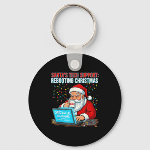 Santa's Tech Suprt_ Rebooting Christmas Funny Keychain