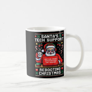 Santa's Tech Suprt Rebooting Christmas Ugly Santa Coffee Mug