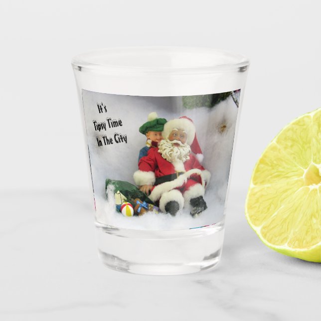 Santa's Tipsy Time Shot Glass (Front)